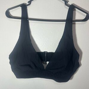 Time and Tru - Black Ribbed Bikini Top - Size L